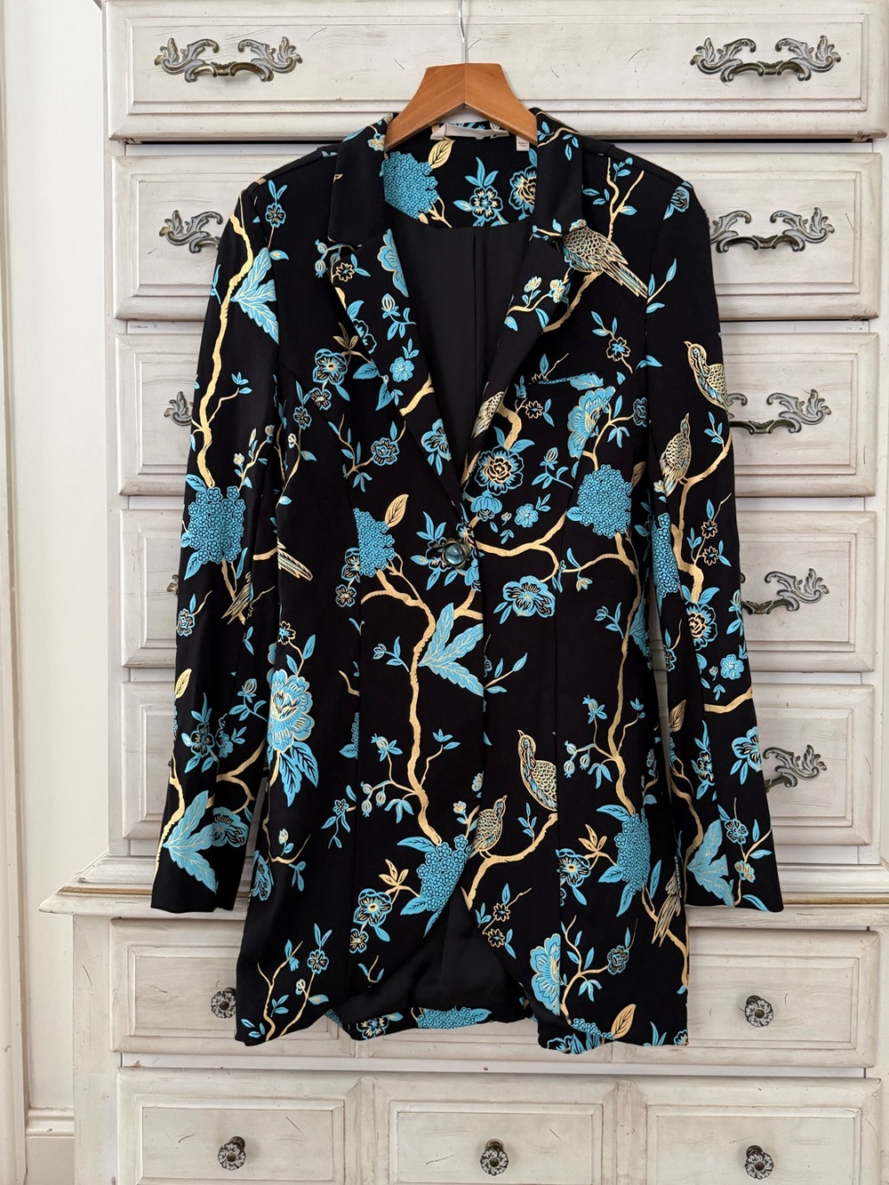 Soft Surroundings Bird Novelty Print Blazer